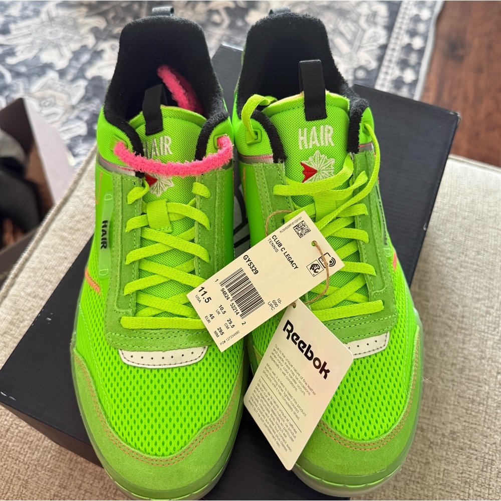 Reebok Club C legacy Neon Green and Black Athletic Shoes